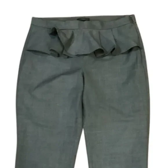 J. Crew Slim trouser with ruffle waist in wool blend size 8 - Picture 8 of 12